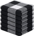100% Cotton Waffle Weave Checkered Dish Cloths Super Soft and Absorbent Dish Rags Towel for Kitchen Cleaning