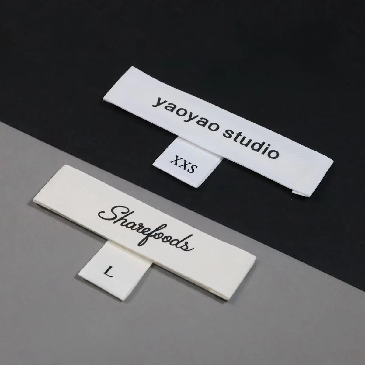 Free Sample Washable Size Number Clothing T-shirt Size Label Neck Label for Center Folding Clothing Digital Label
