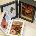 Factory Direct Customized Dried Natural Rose Flower Photo Frame Ornaments Novelty Interior Table Decoration for Mother's Day