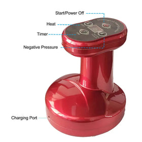 Electric Smart Massager Vibrating Portable Cellulite Body Ems Scraping Red Light Suction Vacuum Cupping Equipment