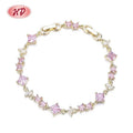 Pink 18K Gold Plated High Quality Bracelets Women 18K Gold Friendship Bracelet for Girls Ladies With Jewelry