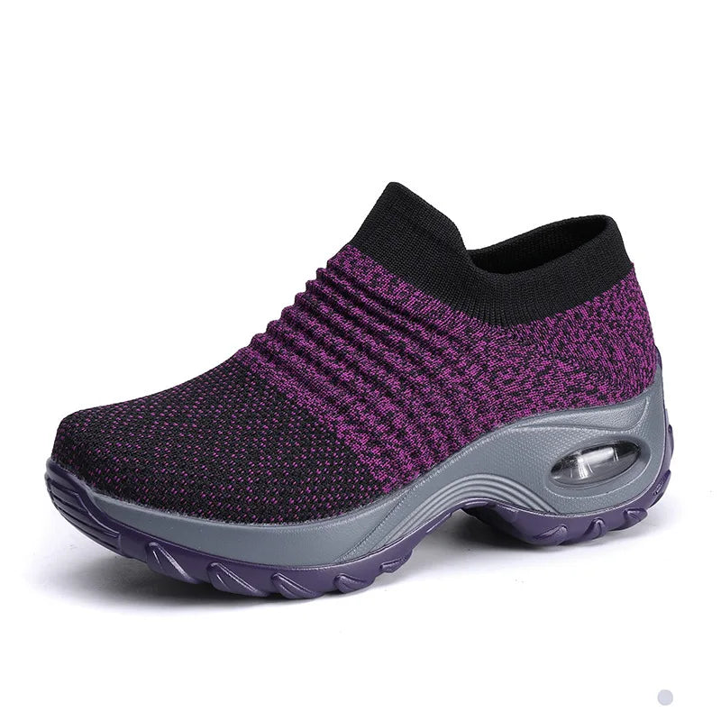 Wholesale Custom Cheap Sock Women Sports Shoes Ladies Air Cushion Casual Slip on Running Shoes Women's Fashion Sneakers