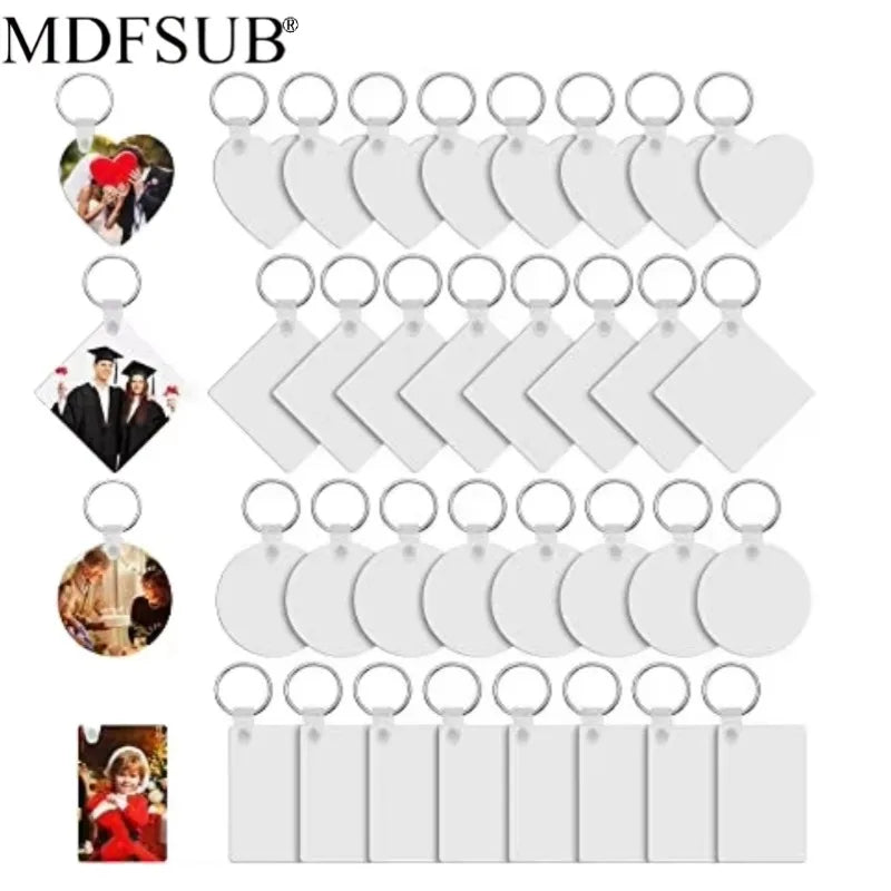 MDFSUB 3mm Thick Eco-Friendly Guangdong Made Sublimation MDF Keychain Blanks Double Sided 50x50mm Embossing Printing Circle