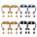 Evorte Children's Wholesale 316L Stainless Steel Face Horseshoe Nostril Non-Piercing Body Jewelry Faux Gold Black Magnetic