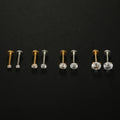 Hot Selling 316 Stainless Steel Gold Plated Silver Plated Earring Multi-size Round Four-claw Zircon Ear Bone Studs