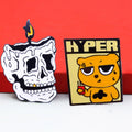 Custom Funny Bulk Badge Couple Style Plated Black Dark Nickel Cartoon Cute Cat Floral Aanimal Hard Soft Enamel Badge Lapel Pin