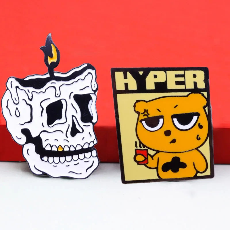 Custom Funny Bulk Badge Couple Style Plated Black Dark Nickel Cartoon Cute Cat Floral Aanimal Hard Soft Enamel Badge Lapel Pin