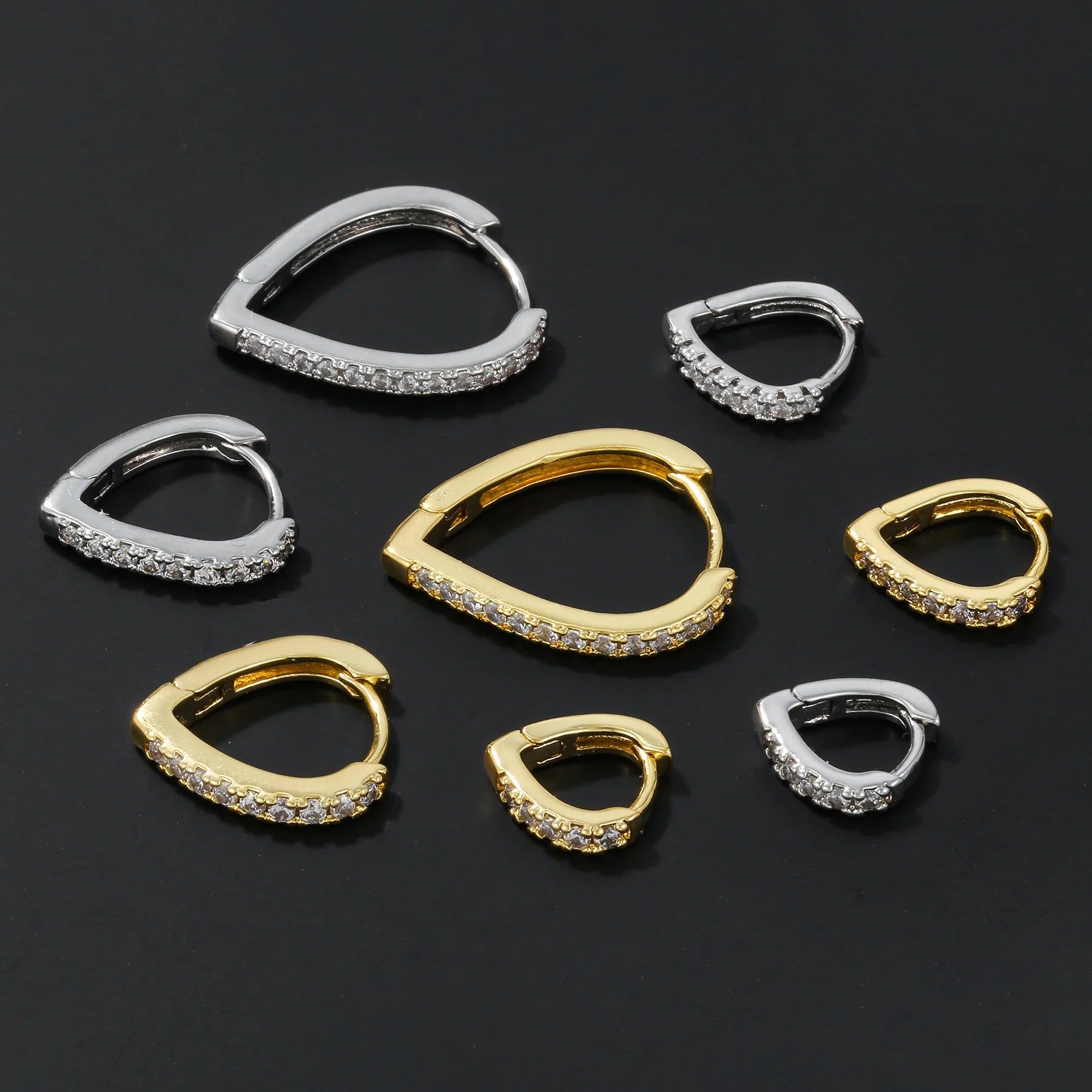 Elegant Heart Design Earrings with Zircon Detailing Perfect for Gifts and Everyday Looks Earrings
