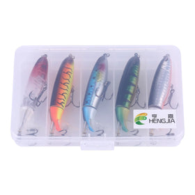 Hengjia Floating Sinking Popper Fishing Lures Hard Stick Baits Light Reflection Wobblers for Sea Bass
