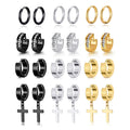 Wholesale Hinged Huggie Earring Punk Earring Men Stainless Steel Clip on Hoop Earring for Women Men