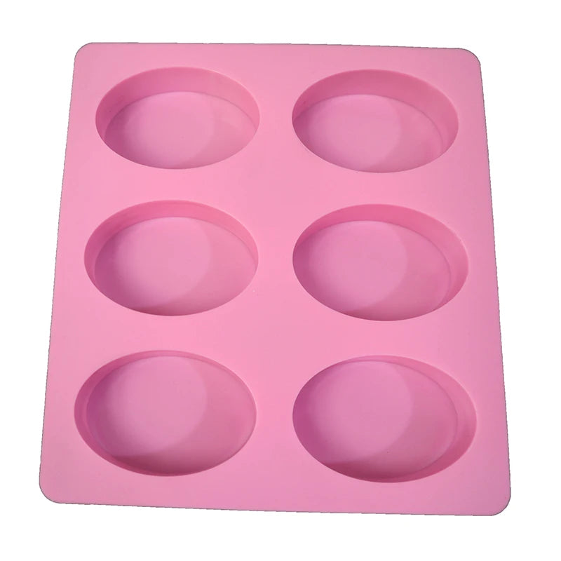 Hot Quality 6 Holes Round  Soap Making Molds Custom Silicone Soap Molds Cake Pan Biscuit Chocolate Mold