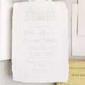 Vintage Handmade White Cotton Deckle Edge Paper 300 GSM Wedding Engagement Invitation Card With Envelope