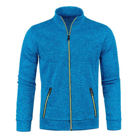 RNSHANGER Autumn Winter New Solid Color Long Sleeve Knitting Cardigan Coat Casual Loose Comfortable Zipper Pockets Men Jacket