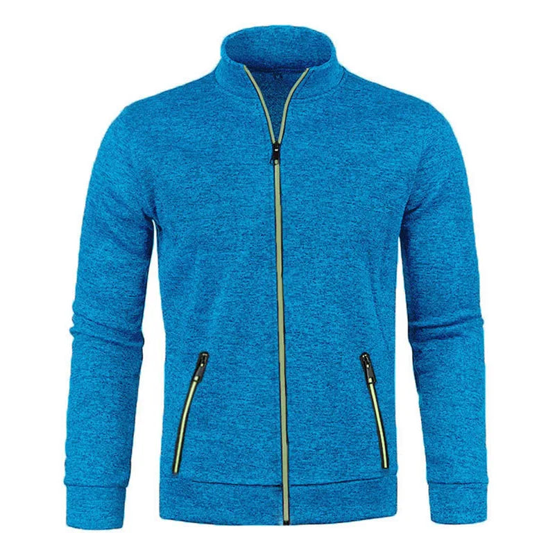 RNSHANGER Autumn Winter New Solid Color Long Sleeve Knitting Cardigan Coat Casual Loose Comfortable Zipper Pockets Men Jacket