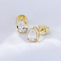 Fulsun Wholesale Custom Women Jewelry 925 Silver Zircon Pear Cut Water Drop INS Style Elegant Designer Simple Stud Earrings
