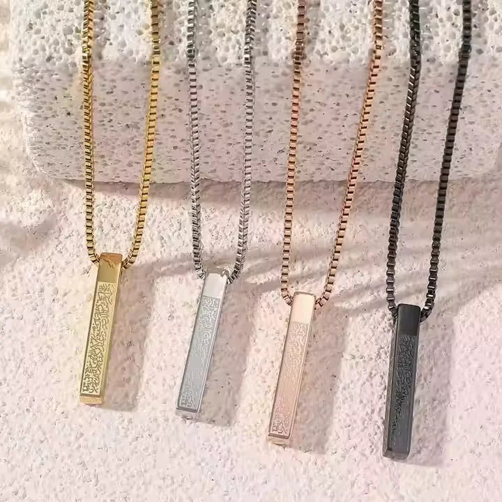 Wholesale Stainless Steel Beaded Cuff Necklace for Women Silver Allah Bling Jewelry Arabic Chains Style