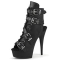 New black 15cm pole dance model walk show leaky toe big size thin heel short boots Gothic Club platform fashion women's Boots
