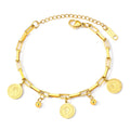 Nabest Stainless Steel Paperclip Chain Bracelets Jewelry Gold Plated Portrait Charm Tassel Bracelet Women