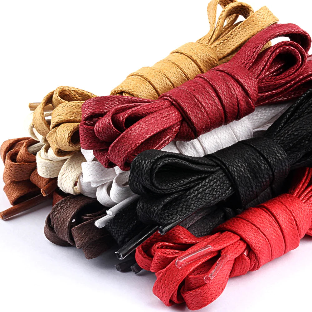 7mm Flat Waxed Cotton Shoe Laces Cotton Shoe Laces Waxed Shoelaces for Dress Shoes 100cm
