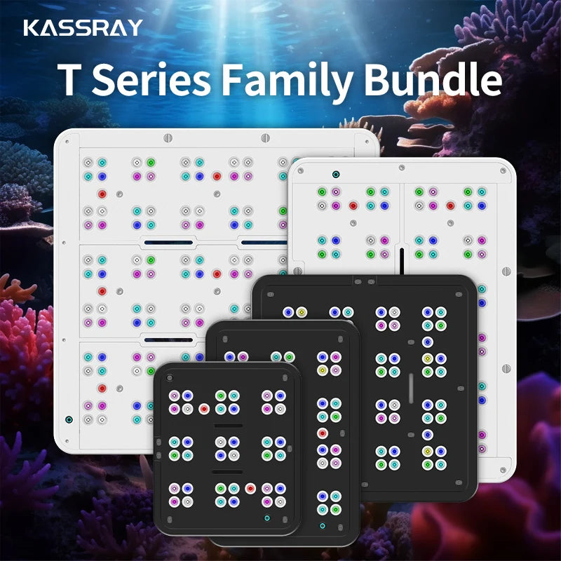 KASSRAY T Series Flat Panel Coral Light CREE LEDs Aluminum Body Fan-Free with Meanwell Power for Marine Coral Reef Fish Tank