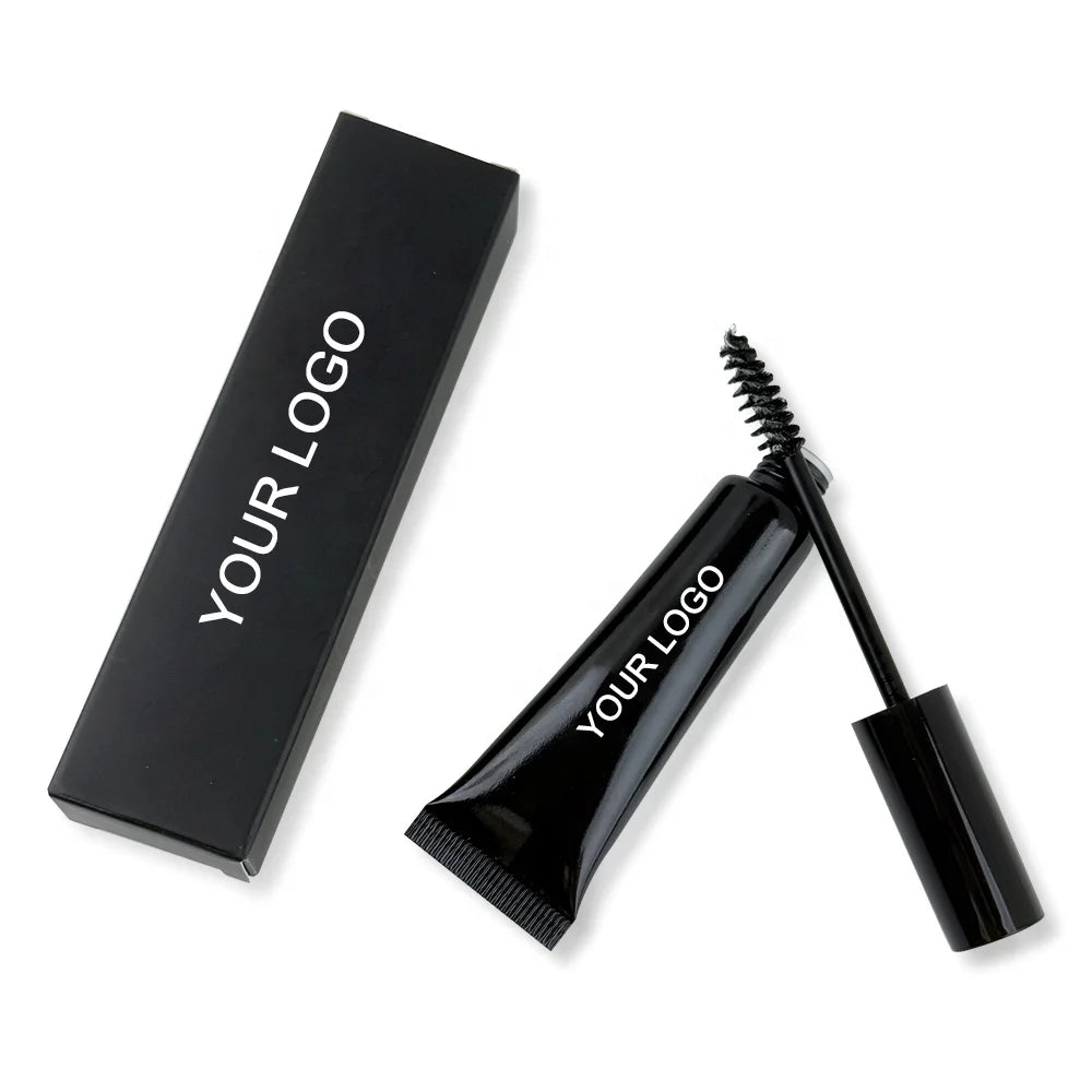 Black Tube Long Lasting Quick-Drying Brow Styling Makeup Clear Eyebrow Gel Waterproof Liquid Eyebrow Gel Private Label