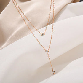 Jachon Hollow Necklace Stainless Steel Long Geometric Sweater Chain Women Necklace Fashion Pendant Necklaces