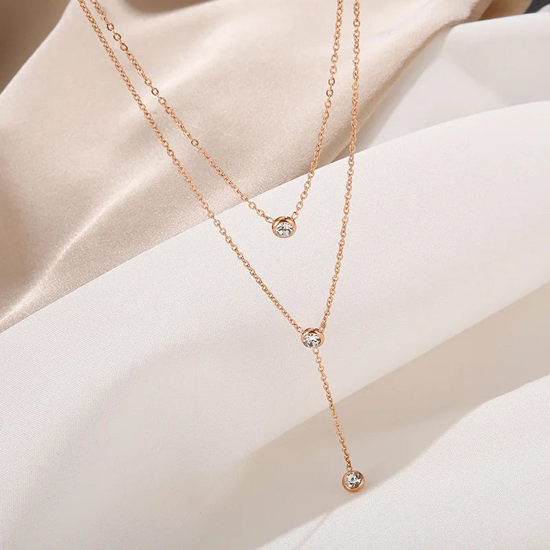 Jachon Hollow Necklace Stainless Steel Long Geometric Sweater Chain Women Necklace Fashion Pendant Necklaces