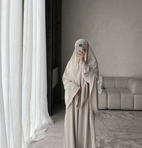 Custom Basic Abaya and Hip Khimar for Adults Lightweight Breathable Polyester Plus Size