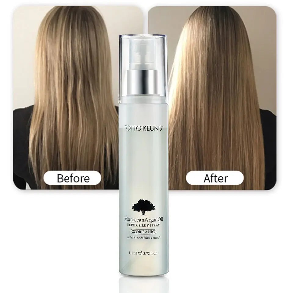 OEM ODM  Argan Oil Heat Protectant Keratin Hair Fiber Spray for Human and Synthetic Hair Extensions and Wigs