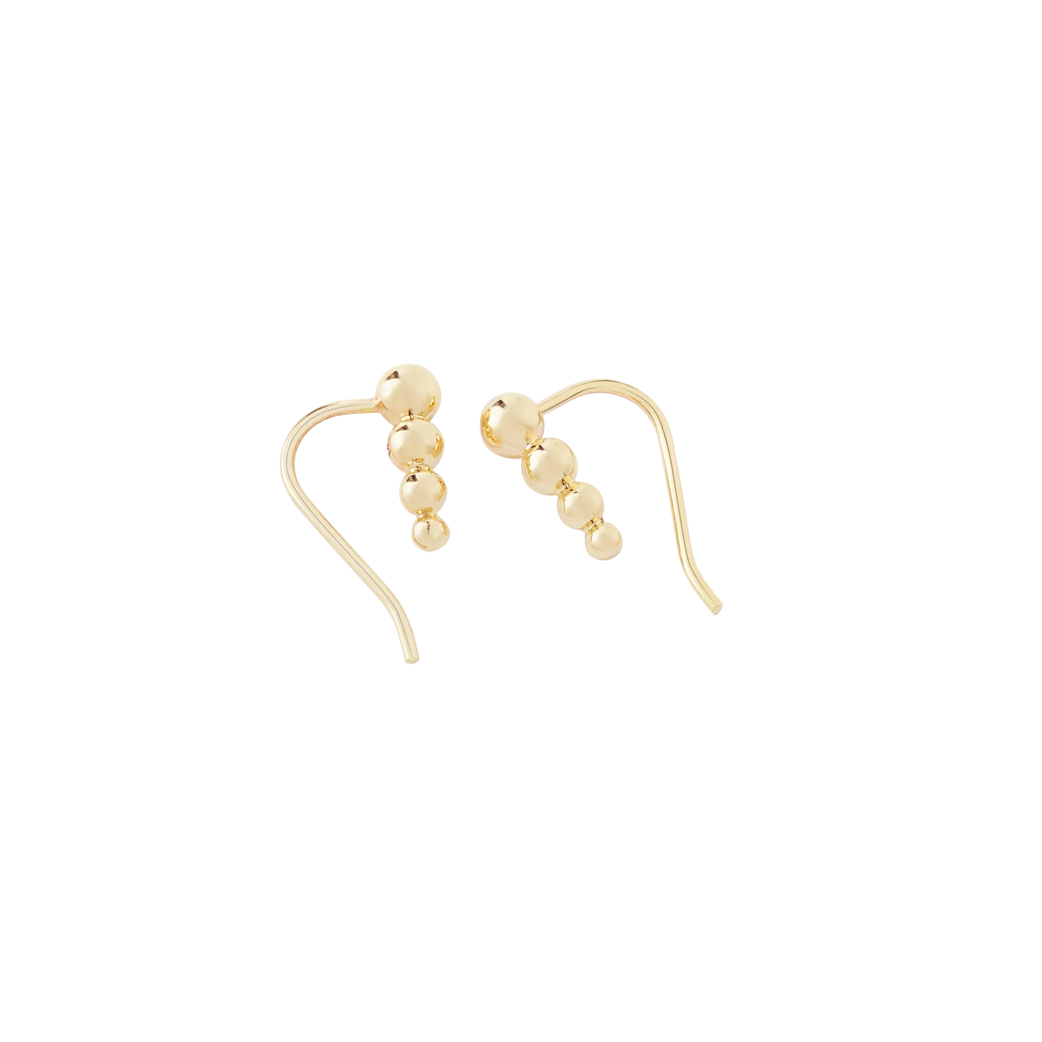 Fashion Minimal Design 925 Sterling Silver Gold Bead Crawler Climber Earring
