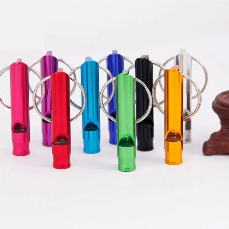 Cheap Custom Aluminum Alloy Lifeguard Whistle Anti-wolf Alarm Whistle Self Defense Whistle Keychain for Girls