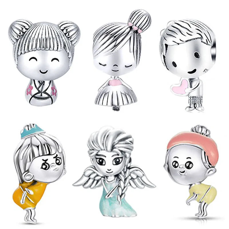 New Design Loveline Style Jewelry Lovely Prince and Princess 925 Silver Charms