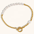 Dingran Wholesale Stainless Steel Bracelets Freshwater Pearl Twist Chain Bracelet Gold Plated Jewelry