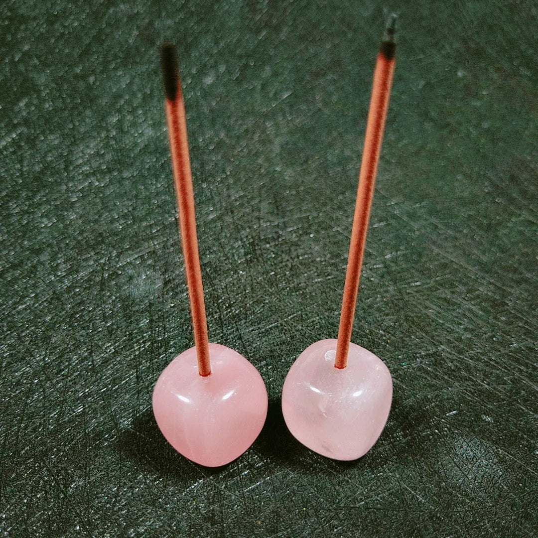 Different Material Rose Quartz Incense Holder Semi-precious Stone for Sale Crystal Gift Ornament Diy