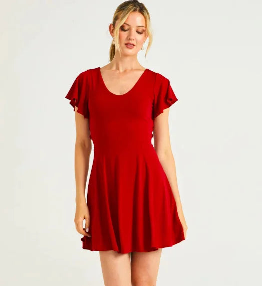 Simple Casual Fashion Dress for Short Women Red Bodycon Dress Red Cute Dress