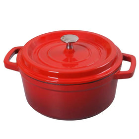 Dual Handle 4/5 Quart Round Dutch Oven Pot Nonstick Enamel Cookware with Lid Cast Iron and Enameled for Cooking Kitchen Use