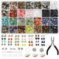 DIY Jewelry Wire Kit with Irregular Natural Gemstone Beads Jump Rings Earring Hooks Pendants Charms Loose Nature Crystal Stones