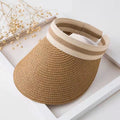 Outdoor Travel Beach Hats Plain Paper Straw Sun Visor Caps Summer Woman Straw Hats Wholesale