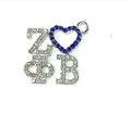 Greek Letter ZPB ZETA PHI BETA Sorority Oil Drip Diamond Alloy Jewelry with Pendant Wholesale