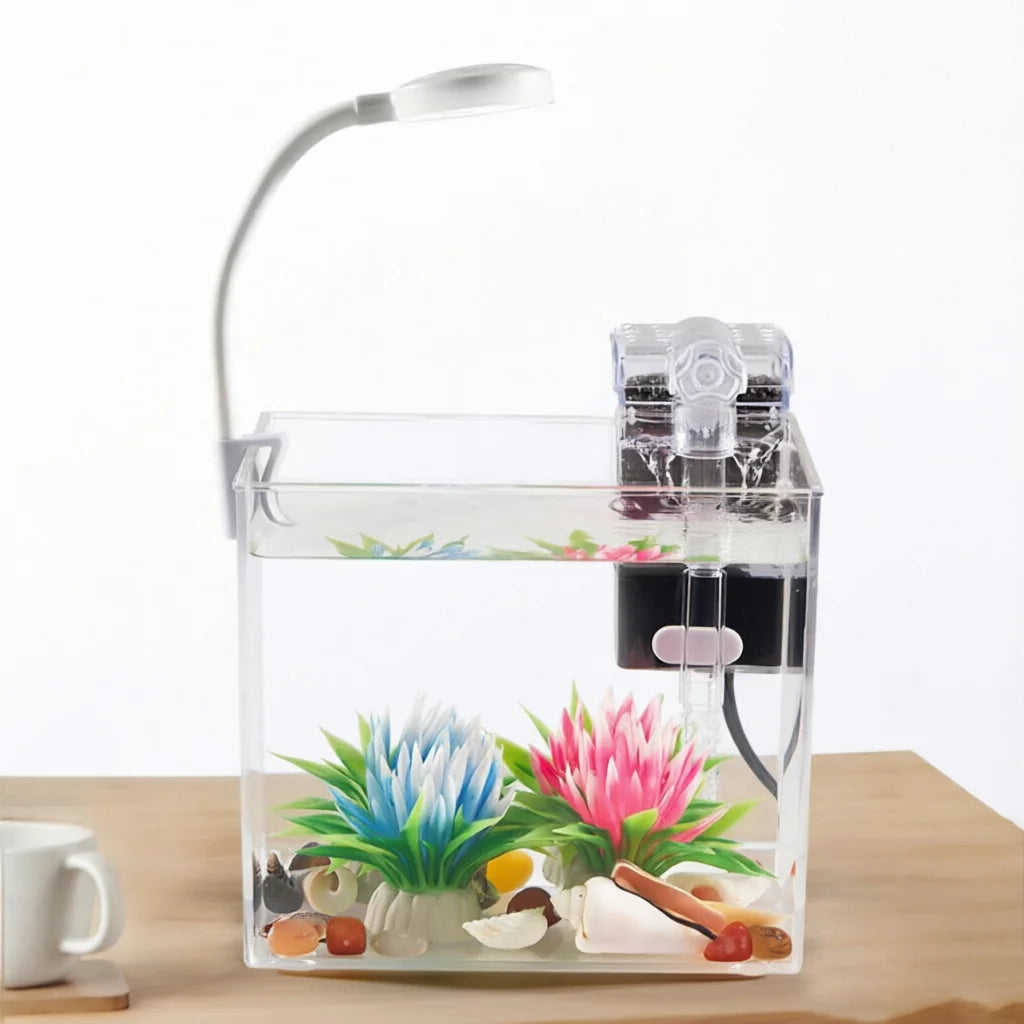 Desktop Landscape Fish Tank Clear High Transparent Plastic Betta Fish Box DIY Aquascape Decor Creative Ecological Aquarium MegaBDM
