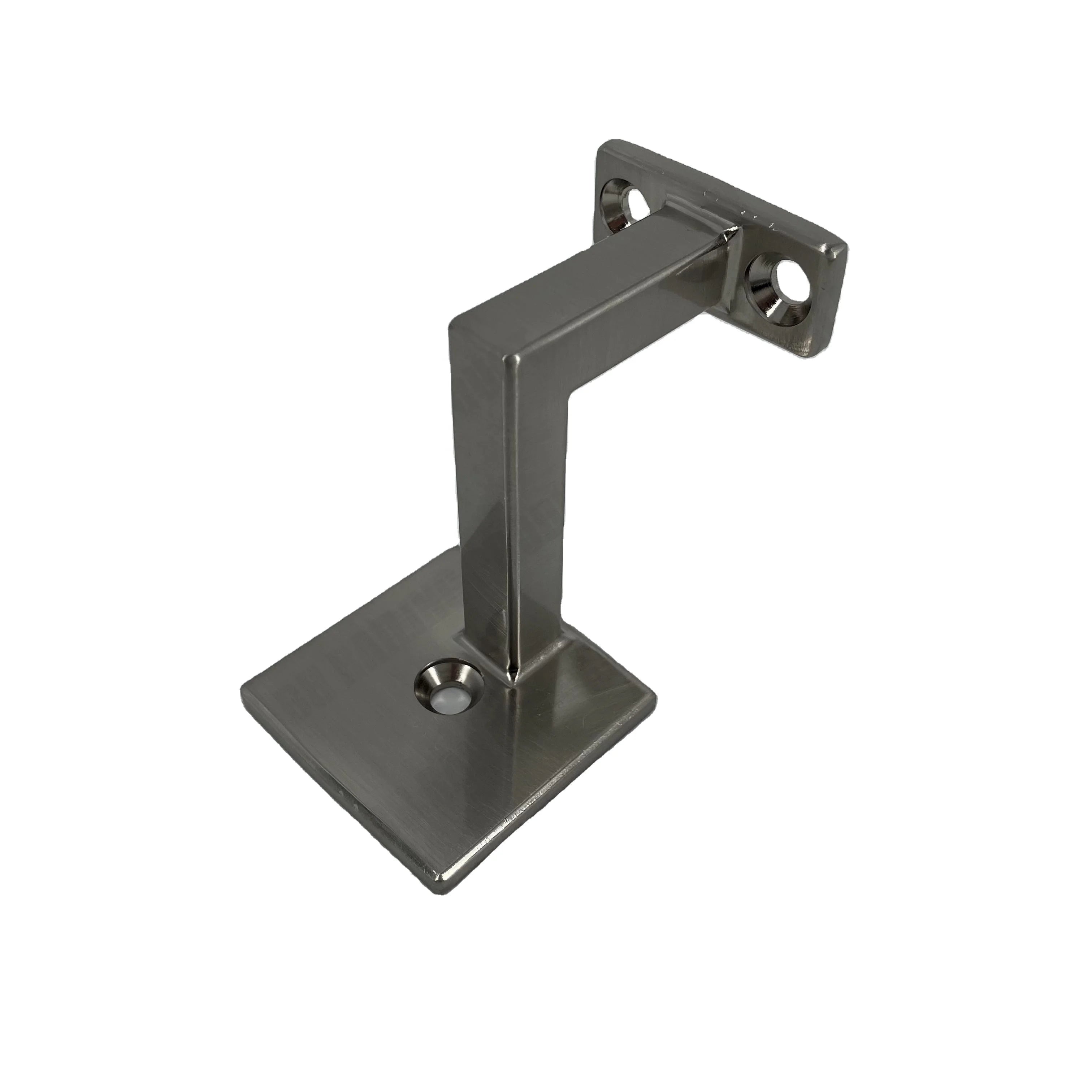 Zinc Alloy Satin Nickel Finish Stair Railing Fittings Wall Bracket Handrail Bracket for Balustrades & Handrails