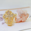 Wholesale Price Hip Hop Fine Jewelry  925 Sterling Silver Vvs Moissanite Iced Out Micro Pave Men Diamond Cross Ring