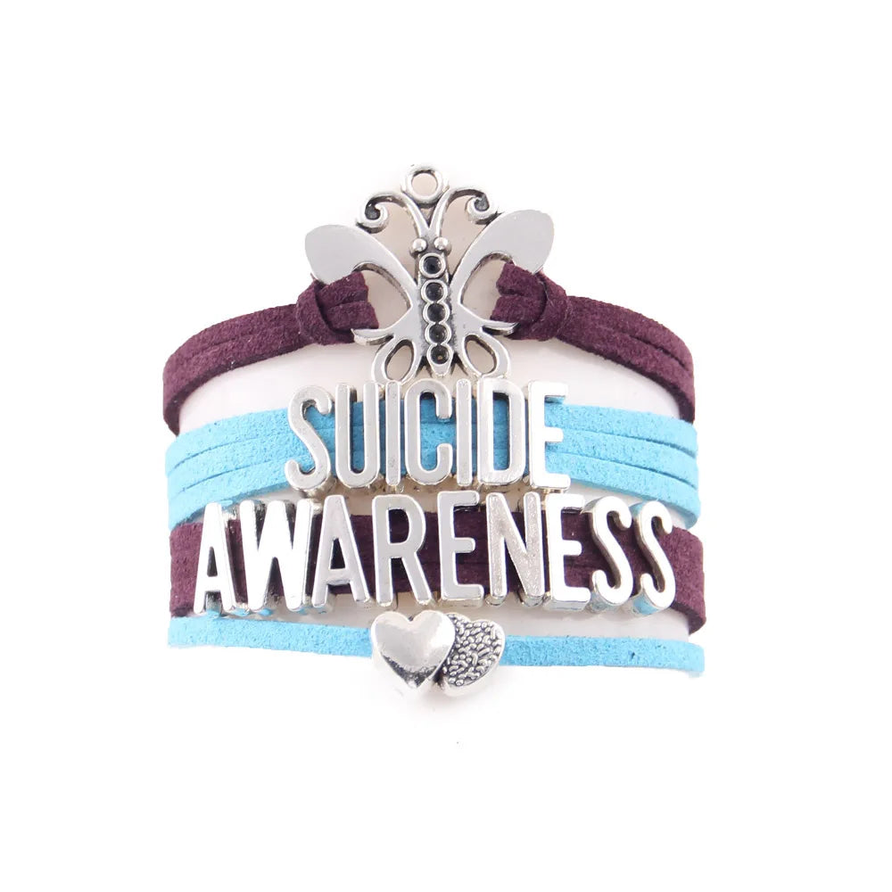 No Story Should End Too Soon Semicolon Theme My Story Is Not Over yet Suicide Awareness Leather Bracelets
