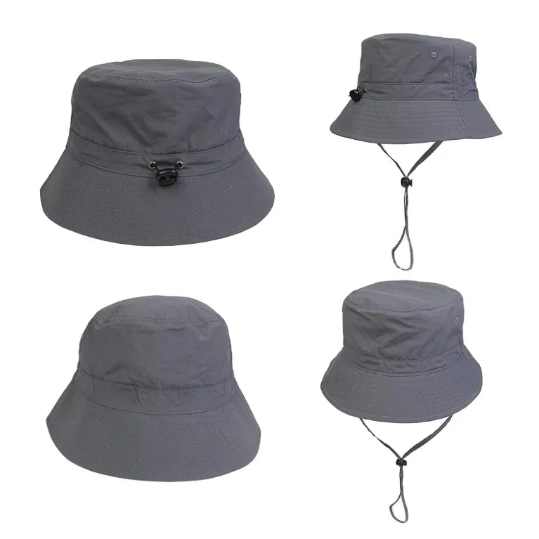 Summer UPF50+ Quick-Dry Bucket Hat for Men Women Casual Travel Outdoor UV Protection Beach Sun Hat 3D Embroidery Foldable