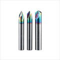 BKEA Solid Tungsten Carbide 4 Flute Chamfer Endmill 45 Degree V Grooving Tool Gear Cutter Carbide Milling Cutter