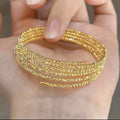 Hot Sale Gold Plated Three Five Circle Winding Bracelets Necklace Stretch Multi Layer Bangle Bracelet Women