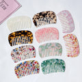 10 CM French Vintage Daily Use Round Wide Tooth Hair Combs Acetic Acetate Marble Tortoiseshell Tortoise Comb for Women Girls