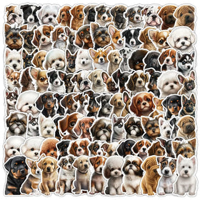 100PCS Mobile Phone Cup Computer Decoration Stickers Waterproof Creative Notebook Cute Puppy Doodle Stickers