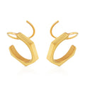 Chris April 316L Double Sided Stud Earrings Spiral Stainless Steel Waterproof 18K Gold Plated Pentagon Pin Spring Earrings