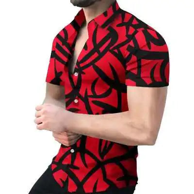 Men's Floral Printed Short Sleeve Hawaiian Shirt Summer Casual Broadcloth Fabric Custom Color Breathable Knitted Design